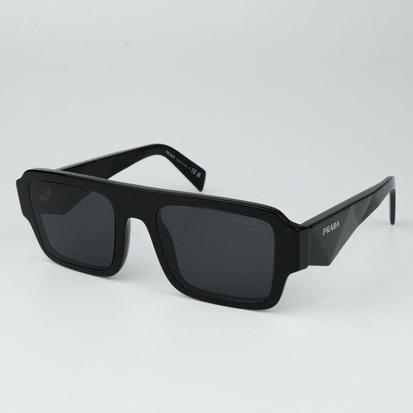 NEW Prada PRA05S 16K08Z Black Dark Grey Square Unisex Sunglasses main image 7